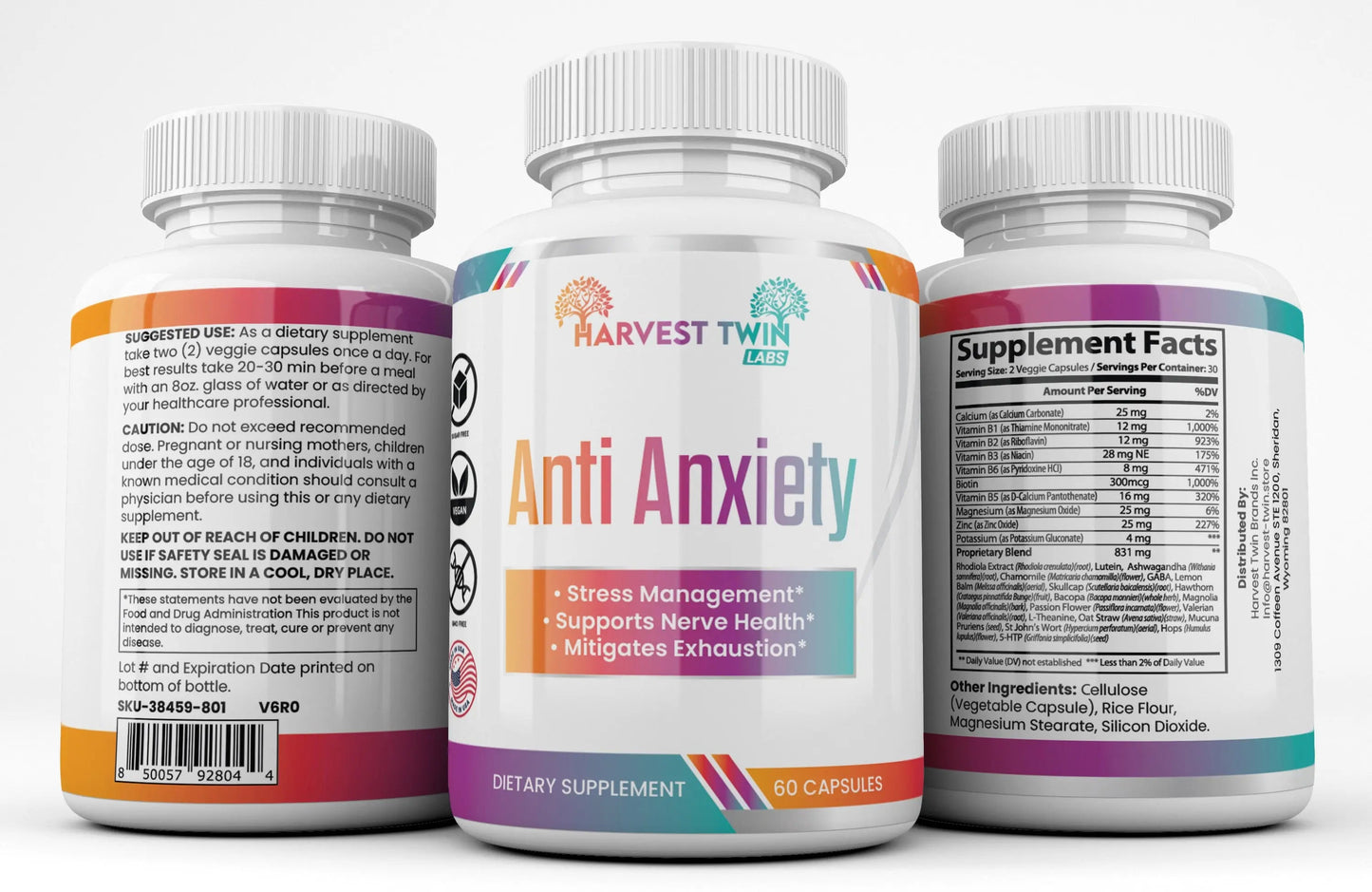 Anti-Anxiety Supplement for Stress Reduction, Cortisol Levels, Relaxation, and Mood Balance-2