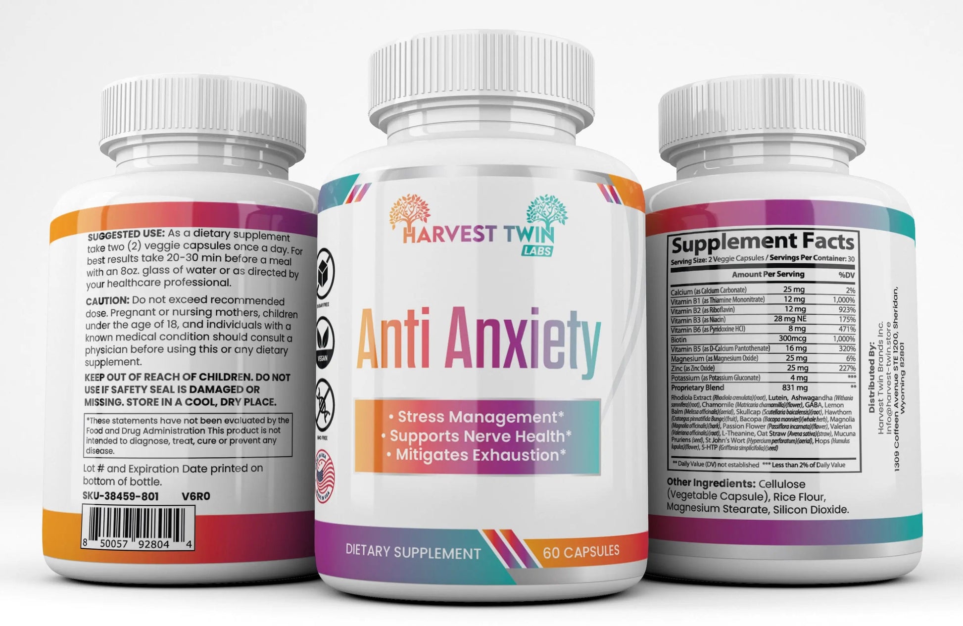 Anti-Anxiety Supplement for Stress Reduction, Cortisol Levels, Relaxation, and Mood Balance-2