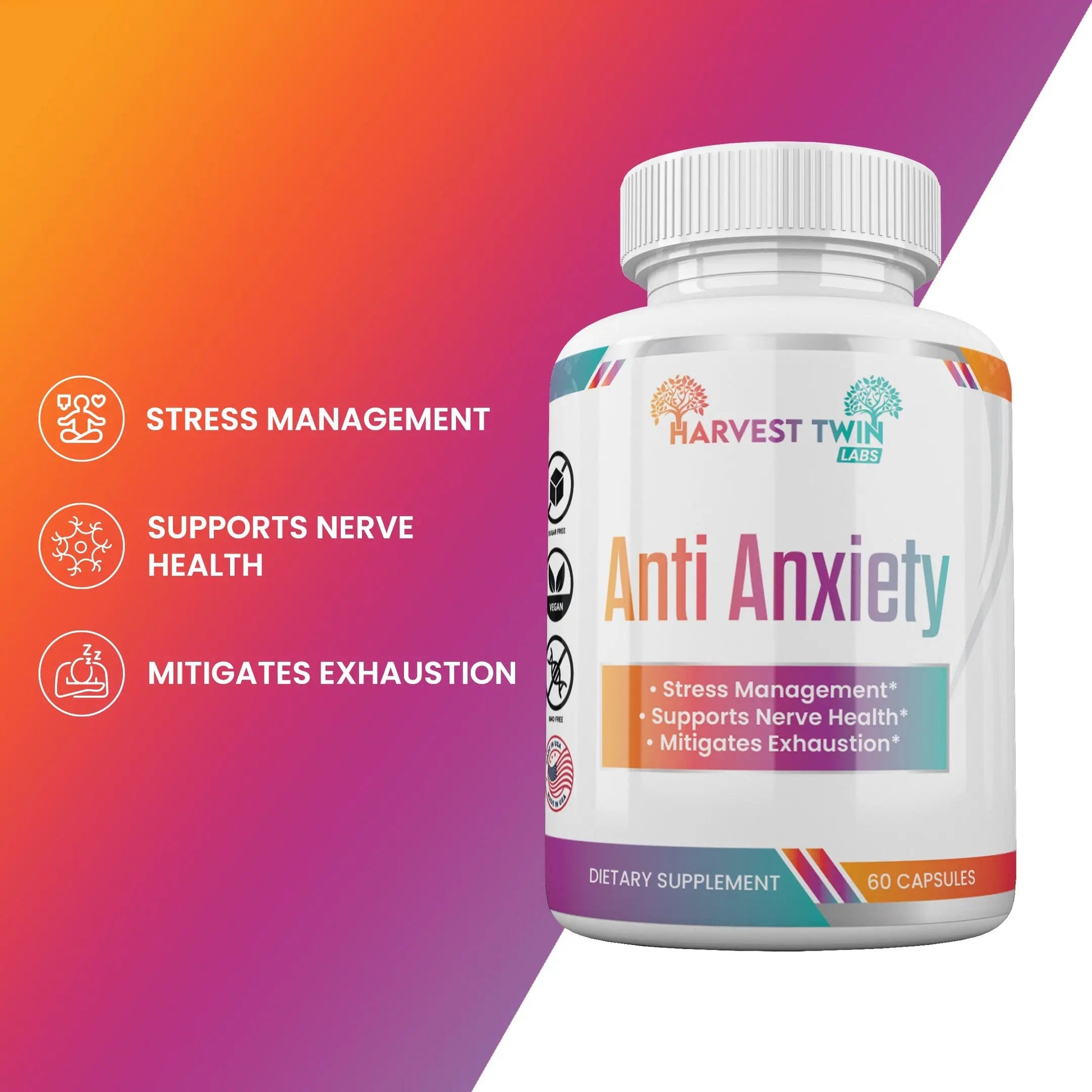 Anti-Anxiety Supplement for Stress Reduction, Cortisol Levels, Relaxation, and Mood Balance-1